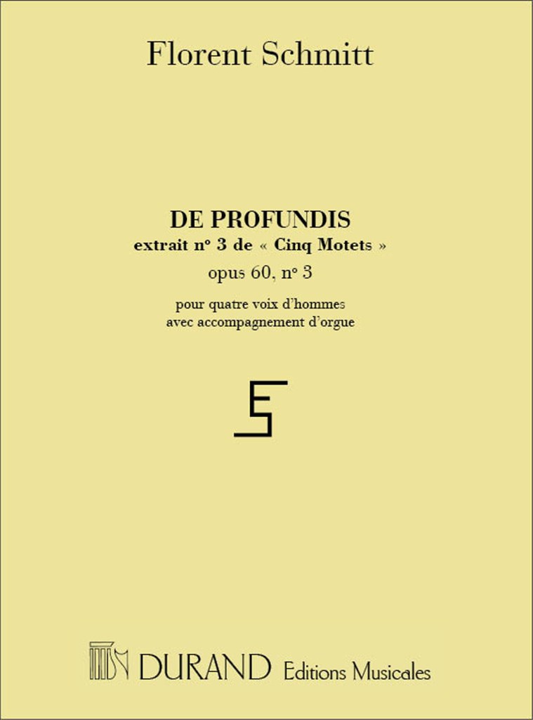 5 Motets Op 60 N 3 De Profundis 4 Vx-Orgue